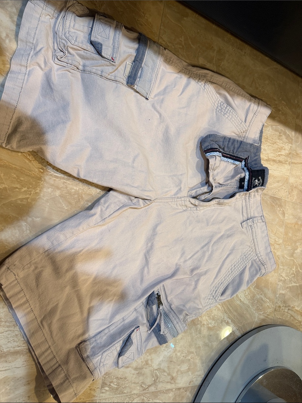 Men's Light Beige Cargo Shorts - Beverly Hills polo club